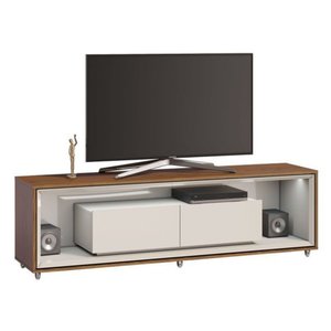 Rack Ópera 180cm Off White com Freijó - Imcal Móveis