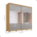 Ver imagem 2 de Guarda Roupa Caio 2 Portas com Espelho Naturale Off White