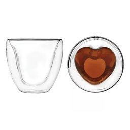Kit 2 Copos Vidro Borossilicato Parede Dupla Chá Suco 230ml - 4