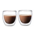 Ver imagem 1 de Kit 2 Copos Vidro Borossilicato Parede Dupla Chá Suco 230ml