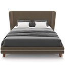 Ver imagem 2 de Cabeceira Casal Nilo 160cm com Cama Pés Madeira Suném P05 Veludo Marrom - Lyam Decor