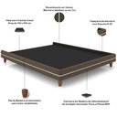 Ver imagem 4 de Cabeceira Casal Nilo 160cm com Cama Pés Madeira Suném P05 Veludo Marrom - Lyam Decor