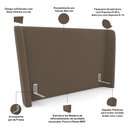 Ver imagem 3 de Cabeceira Casal Nilo 160cm com Cama Pés Madeira Suném P05 Veludo Marrom - Lyam Decor