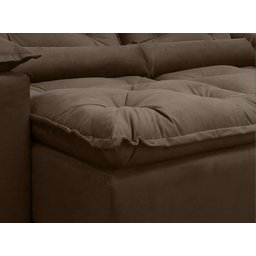 Sofá Retrátil e Reclinável 2,70m em Tecido Veludão C/pillow Nos Braços Athenas:marrom - 6