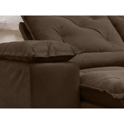 Sofá Retrátil e Reclinável 2,70m em Tecido Veludão C/pillow Nos Braços Athenas:marrom - 5
