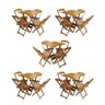 Kit 5 Jogos de Mesa Dobravel com 4 Cadeiras de Madeira 70x70 para Restaurante e Bar - Mel - 1