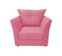 Ver imagem 3 de Kit Namoradeira + 2 Poltronas Decorativa Isis Suede Rosa Pés Madeira Mz Decor