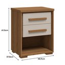 Ver imagem 5 de Mesa de Cabeceira 2 Gavetas Angra Rimo Jequitibá/off White