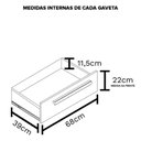 Ver imagem 3 de Mesa de Cabeceira 2 Gavetas Angra Rimo Jequitibá/off White