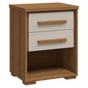 Ver imagem 1 de Mesa de Cabeceira 2 Gavetas Angra Rimo Jequitibá/off White