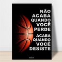 Ver imagem 1 de Quadro Decorativo Basquete Motivacional Cesta Bola Quarto Qualidade Premium 28x20