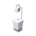 Ver imagem 1 de Lixeira com Suporte de Papel Higiênico em Aço Preto - Stolf Branco