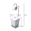 Ver imagem 2 de Lixeira com Suporte de Papel Higiênico em Aço Preto - Stolf Branco