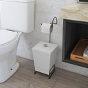Ver imagem 3 de Lixeira com Suporte de Papel Higiênico em Aço Preto - Stolf Branco