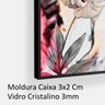 Kit 03 Quadros com Vidro Decorativos  1,59X0,78 - Digital Floral Vinho - 6