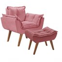 Ver imagem 1 de Kit Poltrona Opalla com Puff Moveis D Salla Rosa