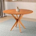 Ver imagem 7 de Conjunto de Mesa Redonda 108cm com 4 Cadeiras Gaia Marrom/Caramelo/Freijó
