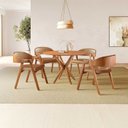 Ver imagem 1 de Conjunto de Mesa Redonda 108cm com 4 Cadeiras Gaia Marrom/Caramelo/Freijó