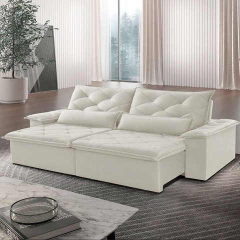 Sofá Melt 02 Módulos de 120cm Br 25cm Meu Sofá Online A302 Linho Branco