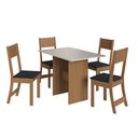 Ver imagem 2 de Conjunto Sala de Jantar Fidelitá Siena com 4 Cadeiras Freijó/off-white Assento Preto