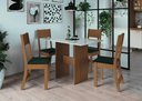 Ver imagem 1 de Conjunto Sala de Jantar Fidelitá Siena com 4 Cadeiras Freijó/off-white Assento Preto