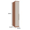 Ver imagem 4 de Guarda Roupa 1 Porta com Prateleira 2450x428mm Setiba Plus Rimo Carvalho/off White