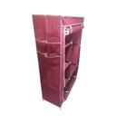 Ver imagem 3 de Guarda Roupa Armario Organizador Sapateira Dobravel Duplo Cabideiro Casa Sapateira Portatil Quarto a