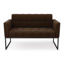 Ver imagem 3 de Sofá Namoradeira Elisa Suede Marrom Base Metálica Industrial Preto - D'Rossi