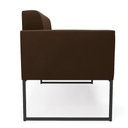 Ver imagem 5 de Sofá Namoradeira Elisa Suede Marrom Base Metálica Industrial Preto - D'Rossi