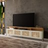 Rack Sala 4 Portas Palha Natural MDF L180 X A65cm - 1