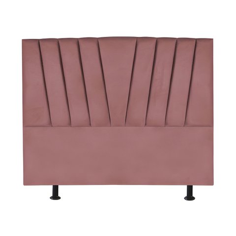 Cabeceira Estofada Cama Casal Queen Size 160 Cm Louise Veludo:rosé