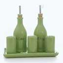 Ver imagem 1 de Galheteiro Gourmet 6 Peças em Cerâmica Elegância e Organização para Sua Mesa Posta,bandeja e Bico do