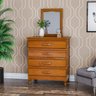 Cômoda 4 Gavetas com Espelho 100% Madeira Maciça Dana Imbuia Brilho - 1