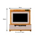 Ver imagem 6 de Rack Bancada C/ Painel P/ Tv até 65 Polegadas Vogue Prateleira Nichos e Pés 182x183cm Freijó/off