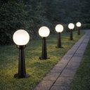 Ver imagem 2 de Jogo 8 Balizadores Jardim Quintal Globo Clássico Luminárias de Chão Decorativa Dital Bivolt