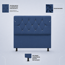Ver imagem 2 de Cabeceira Estofada Cama Box Solteirão 100 cm Suede Nina Azul Marinho
