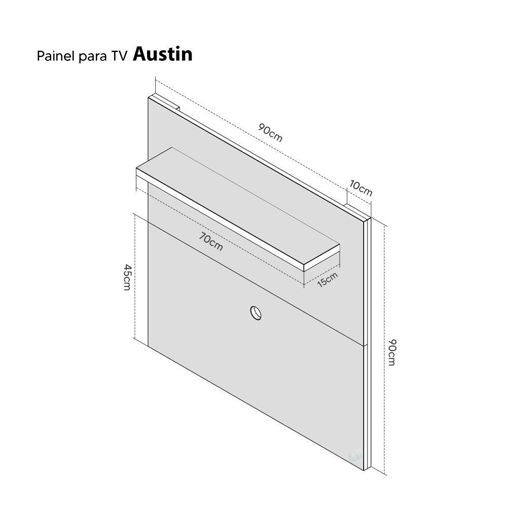 Painel para TV até 39 polegadas Austin com 2 nichos Branco - 5