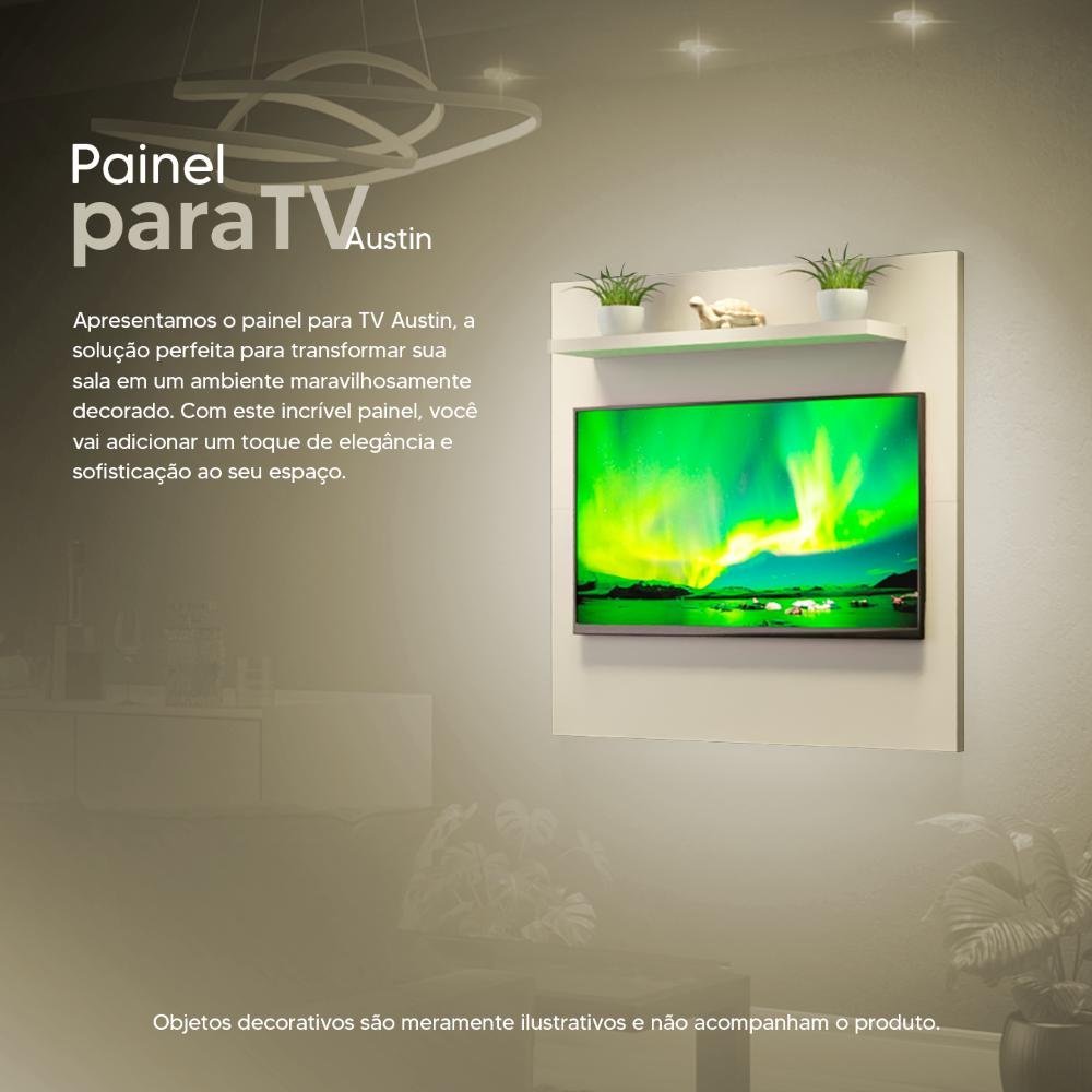 Painel para TV até 39 polegadas Austin com 2 nichos Branco - 4