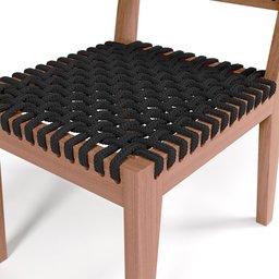 Mesa Loren 160 cm com 6 Cadeiras Área Externa Cozinha Corda Náutica Preto Giardino G01 - Lyam Decor  - 12