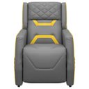 Ver imagem 5 de Poltrona Cadeira Gamer Thunder Reclinável em Courino:cinza/amarelo
