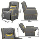 Ver imagem 3 de Poltrona Cadeira Gamer Thunder Reclinável em Courino:cinza/amarelo