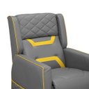 Ver imagem 6 de Poltrona Cadeira Gamer Thunder Reclinável em Courino:cinza/amarelo
