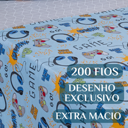 Conjunto de Lencol Solteiro Bouti 3 Pçs Jogo de Cama Infantil 200 Fios Super Macio:game - 3