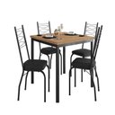 Ver imagem 2 de Conjunto Sala de Jantar Mesa Quadrada 90cm Tampo BP com 4 Cadeiras Adriana Preto