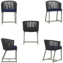 Ver imagem 5 de Mesa com 6 Cadeiras de Jantar Roma 120cm e Noronha em Alumínio Fendi Corda Náutica Estofado 10 Trama