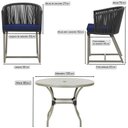 Ver imagem 2 de Mesa com 6 Cadeiras de Jantar Roma 120cm e Noronha em Alumínio Fendi Corda Náutica Estofado 10 Trama