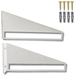 2 Suportes Invertidos para Prateleiras Acabamento Aço Vazado Mão Francesa Design Moderno