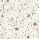 Ver imagem 1 de Papel de Parede Floral Minimalista Marrom e Bege -3,00x0,50m