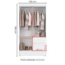Ver imagem 3 de Guarda Roupa Solteiro Coimbra 4 Portas 100 Cm Branco Armoveis