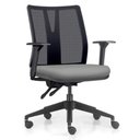 Ver imagem 1 de Cadeira de Escritório Giratória Diretor Flow F02 Base Preta Sintético Cinza - Lyam Decor